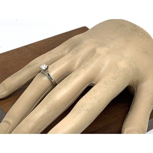 Engagement Ring 0.45ct Diamond Princess Solitaire 14k White Gold Women S… - Picture 15 of 15